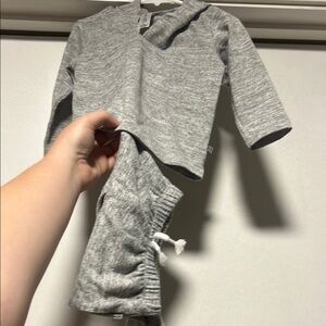 Gray Hooded Baby Outfit